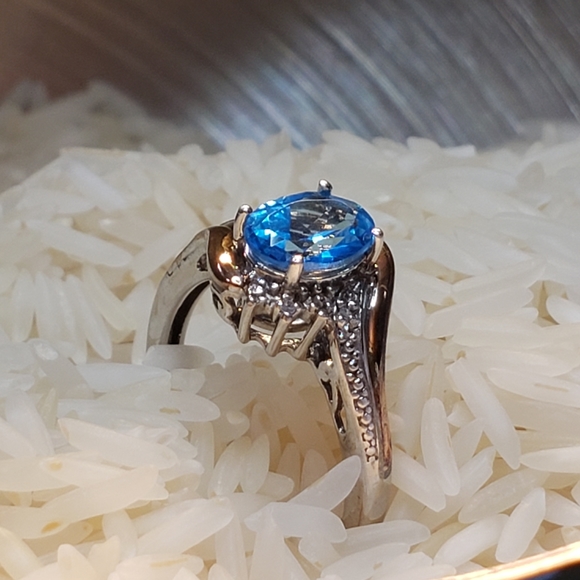 10K Gold And Sterling Alwand Vahan Topaz Ring - Picture 7 of 12